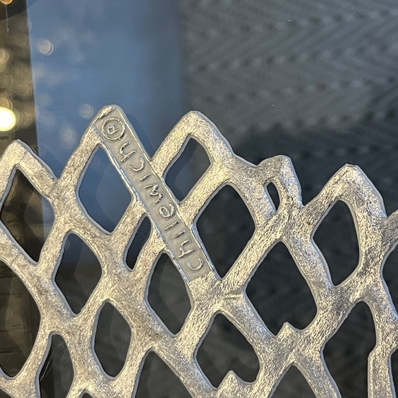 Chilewich place setting, laser-cut, perforated, organic shapes, in silver. - Picture 6 of 16